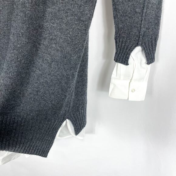Brochu Walker Layered Mini Sweater Dress Gray Wool Cashmere Crew Neck Sz XS - Picture 11 of 11